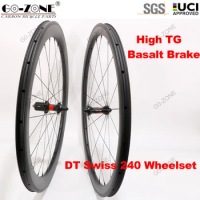 700c Carbon Wheels Novatec / Powerway / DT Clincher Tubeless High TG Carbon Wheelset Basalt Brake Rim / V Brake Road Bike Wheels