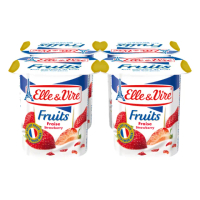 【Elle&Vire 愛樂薇】法國 水果優格 草莓 125g x4杯(水果優格 草莓)