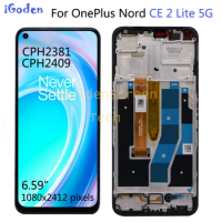 6.59" Original For OnePlus Nord CE 2 Lite 5G LCD CPH2381 Screen+Frame+Touch Panel Digitizer For OnePlus Nord CE2 Lite Display