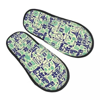Nurse Vector Print House Slippers Women Comfy Memory Foam Nursing Supplies Slip On Hotel Slipper Shoes