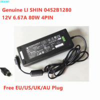 Genuine LI SHIN 0452B1280 80W 12V 6.67A 0219B1280 AC Adapter For ASUS PW201 LCD MONITOR CINTIQ UX21 PA-1081-11 Power Charger