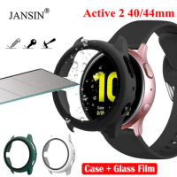 Case For Samsung Galaxy Watch Active 2 44mm 40mm Bumper Case With Tempered Glass Protective Cover Active 2 Screen Protector