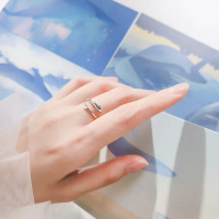 s925銀戒指女韓版海洋小魚光面戒指小海豚少女開口手飾品