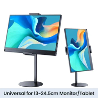 Portable Monitor Stand Height Adjustable Vesa Monitor Tablet Holder up to 24cm Standing Tablet Bracket Desk Mount Wider Base