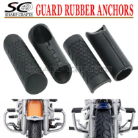 Motorcycle 32mm 1-1/4" Engine Guard Bar Rubber Pegs For Harley Softail Sportster Road King Touring Honda Yamaha Suzuki Kawasaki