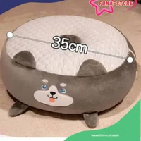 Bantal Sofa Bulat Karakter Boneka Hewan Dino Piggy Husky Bebek Bahan Halus 35cm Termurah Bantal Sofa