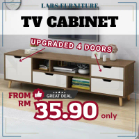 LarsFurniture 4 Feet TV cabinet 5 Feet TV cabinet rak tv/ rak tv kayu/Kabinet Tv