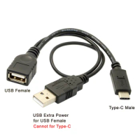 CY USB Type C OTG Adapter USB-C Type-C USB 3.1 to USB 2.0 Female OTG Data Cable with Power for Cell Phone Tablet Laptop