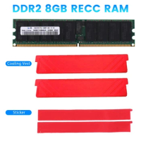 NEW-DDR2 8GB 667Mhz RECC RAM Memory+Cooling Vest PC2 5300P 2RX4 REG ECC Server Memory RAM For Workstations