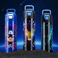 【Disney 迪士尼】卡通系列316不鏽鋼兒童輕便提環直飲保溫杯 - 500ml(迪士尼保溫瓶)