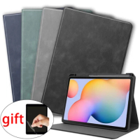 Stand Shell Case For Samsung Tab S6 Lite SM-P610 P615 Release PU Leather Smart Tablet Case For Galaxy Tab S6 Lite 10.4 '' +Flim