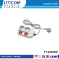 UTICON ST-1282 SW Stop Kontak 2 Lubang Kabel 1.5m Abu-Abu