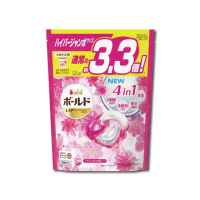 【日本P&amp;G】4D炭酸機能活性去污強洗淨洗衣凝膠球-牡丹花香粉紅袋39顆/袋(洗衣機槽洗衣精膠囊球平輸品)