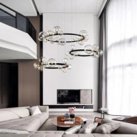 Light Luxury Modern Minimalist Living Room Bedroom Pendant Lamp Nordic Restaurant Molecular Magic Bean Bubble Pendant Lamp