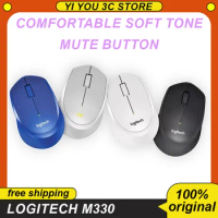 Logitech M330 Wireless Mouse Silent 3buttons2.4ghz Usb1000dpi Optical Adjustable Commercial Ergonomics For Office Desktop Laptop