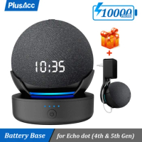 PlusAcc 10000mAh Portable Battery Base for Alexa Echo Dot 4th &amp; 5th Gen Docking Station for Alexa Smart Speaker Charger Stand