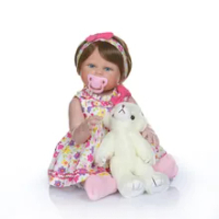 NPK 48 Cm BEBE Boneka Reborn Gadis Balita Full Body Silikon Bath Toy 100% Tangan Terperinci Paiting Pinky Lihat