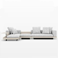 Straight line fabric sofa Italian simple designer small living room sofa combination
