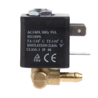 Normally Closed Cannula N/C AC 220V-240V G1/8" Brass Steam Air Generator Water Solenoid Valve
