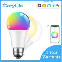 RGB+CW Smart Light Bulbs Work with Apple HomeKit, WiFi LED Light Bulb Multicolor Smart Bulbs Compatible with Siri, Alexa, Google