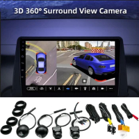 360° Panoramic Camera 720P HD Rear/Front/Left/Right 360 Panoramic Calibration Cloth for 360 Bird View System Car Radio