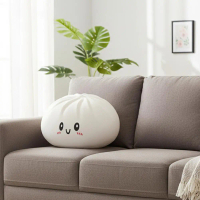 Đồ chơi nhồi bông mềm cỡ lớn hình bánh bao, chất liệu PET, gối ôm, trang trí nhà cửa, đồ chơi giảm c