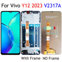 6.56 Inch Black For Vivo Y12 2023 V2317A LCD Display Touch Screen Digitizer Panel Assembly Replacement / With Frame