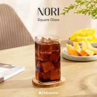 Dekoruma NORI Gelas Kaca Kotak / Gelas Kopi Cafe Aesthetic 350ml