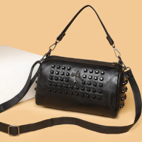 Fashion Designer Ladies Daily Used Purse High Quality Oil wax Leather Shoulder Messenger Bag Women Handbag Simple Crossbody Bag