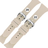 Watchband / 20.22mm / 各品牌通用 經典色系 快拆型 矽膠錶帶-古董白色