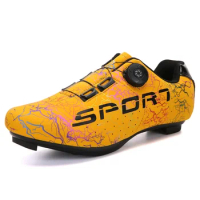 Fashion Graffiti Mountain Bike Shoes Road Cycling Shoes Cleat and Breathable Speed Shoes MTB Road Bike Men Sneakers