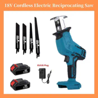 Brushless Cordless Electric Reciprocating Saw 18V Portable Metal Wood PVC Pipe Cutting Machine Variable Speed 3000RPM Power Tool
