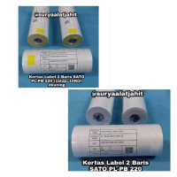 Kertas label 2baris Sato PL PB220 1slop@10rol =rp.134.500/1slop