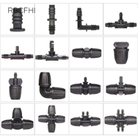 Garden Irrigation Hose Sprinkler Connector Double Barb Tee Elbow Eng Plug Water Pipe Joint 8/11 Hose Lock Watering Fitting