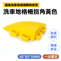 【職人工具】2入 185-PPGC6Y 洗車地格柵 黃色拐角 塑膠地板 水網格地墊 洗車格柵板(防水地板 拐角邊條)