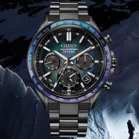 CITIZEN星辰 GENT S 100週年限量 宇宙幻彩 電波 鈦金屬 光動能計時腕錶 CC4057-60E
