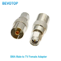100PCS SMA Male Plug to TV Female Jack Straight Connector for WiFi Antenna Radio Antenna TV to SMA RF Coaxi Adapter Wholesale