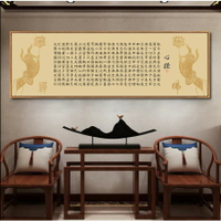 ✸◆心經掛畫 大悲咒字畫 禪意佛手書法中式客廳裝飾畫 佛堂佛經橫幅壁畫