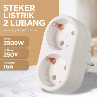 [COD] Steker Listrik Colokan 2 Lubang Grounding Socket Extension 3500W 16A 250Volt EU Plug Fungsiona