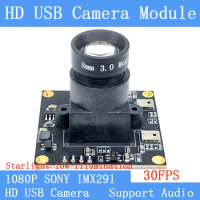 PU`Aimetis SONY IMX291 star level Surveillance 3MP 8mm 1920*1080P 30FPS Linux UVC 2MP USB Camera Module Support audio