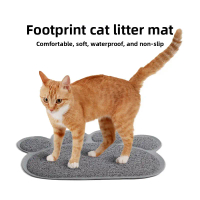 Paw Print PVC Cat Litter Mat, Cute Pet Placemat, Cat Cage Foot Pad for Small Dogs & Cats Kucing Pela