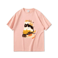 [จัดส่ง 24 ชม.] Fashion Eden เสื้อยืดผ้าฝ้ายยอดนิยม เสื้อแฟชั่น สไตล์เกาหลี เสื้อคอกลม ลายกราฟฟิตี้แ