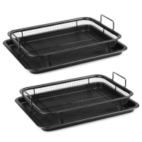 StainlessSteel Air Fryer Basket for Oven Crisper Tray and Basket Non-stick Rack New Dropship