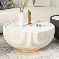 Luxury Marble Coffee Tables Living Room Modern Coffee Round Tables Hall Side Tables Entrance Furniture