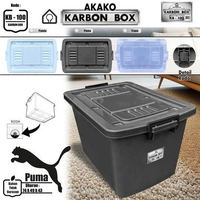 SKY - Kontainer Box Plastik Container KARBON Box PUMA AKAKO Hitam Black JUMBO BESAR RODA KB 100-tutu