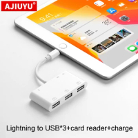 AJIUYU USB Lightning OTG Hub For iPad Air 2 3 Pro mini 4 5 10.2 9.7 10.5 tablet HDMI Adapter Converter Connecting keyboard mouse