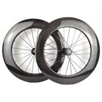 700C track bicycle carbon wheels 88mm clincher fixed gear single speed bike carbon wheelset with Novatec 165/166 hubs