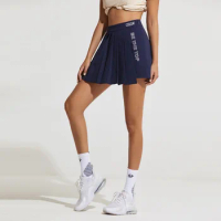High Waist Zip Up Pleated Skirt Short Gym Fitness Running Yoga Soft Short Women Sports Golf Tennis Skirts Athletic Workout Skort