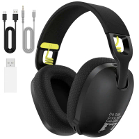 ชุดหูฟังสำหรับเล่นเกม, Onikuma, เข้ากันได้กับ PS5, PS4, PC, หูฟังเกมมิ่ง USB 2.4GHz พร้อมไมโครโฟน, ก