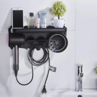 Hair Dryer Wall Mount Holder For Dyson Supersonic Hair Dryer, Punch-Free Hair Dryer Holder Bathroom Storage Rack
